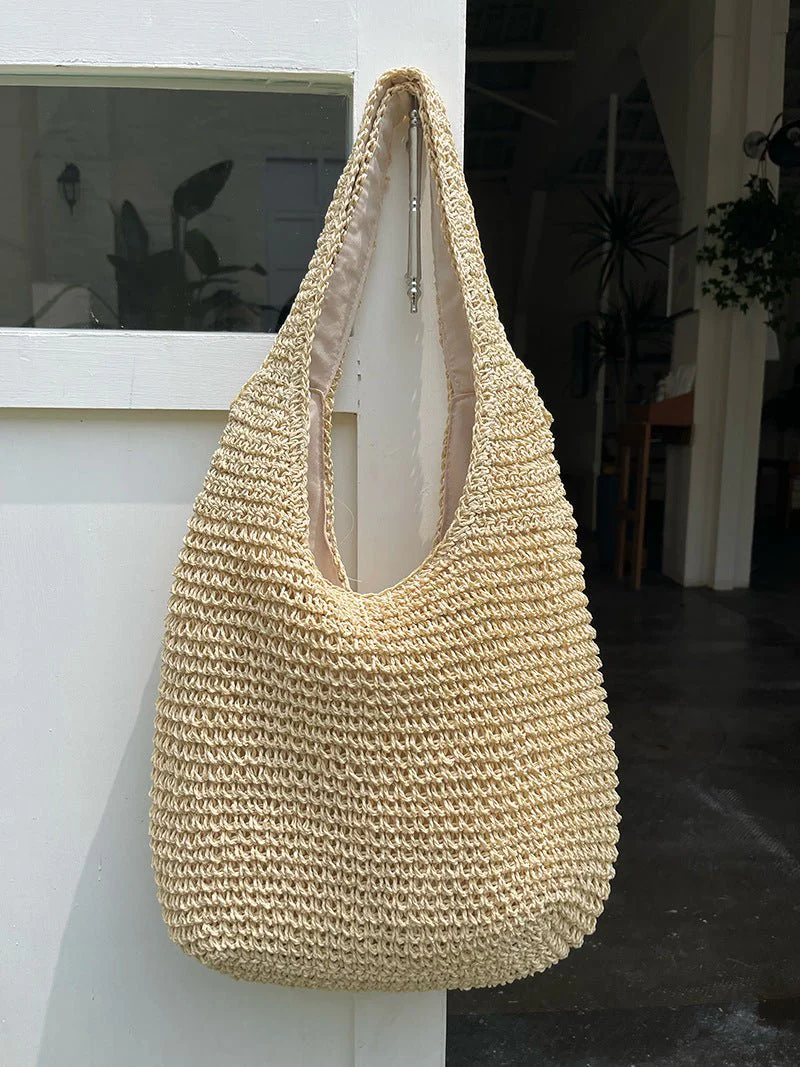 Straw Beach Bag for Women Fashionable Summer Versatile Large-capacity Holiday Style Straw Tote Bag (MAC241) - Image 3