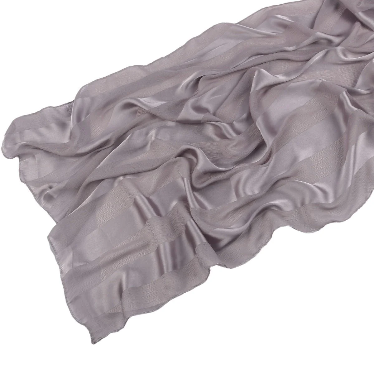 Striped Crinkle Chiffon Hijab with Organic Texture (MH143) - Image 14