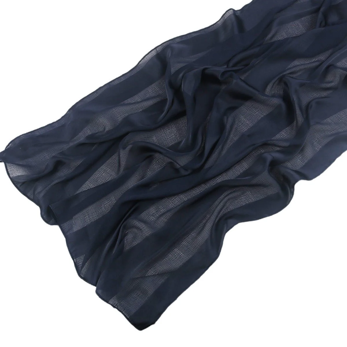 Striped Crinkle Chiffon Hijab with Organic Texture (MH143) - Image 16
