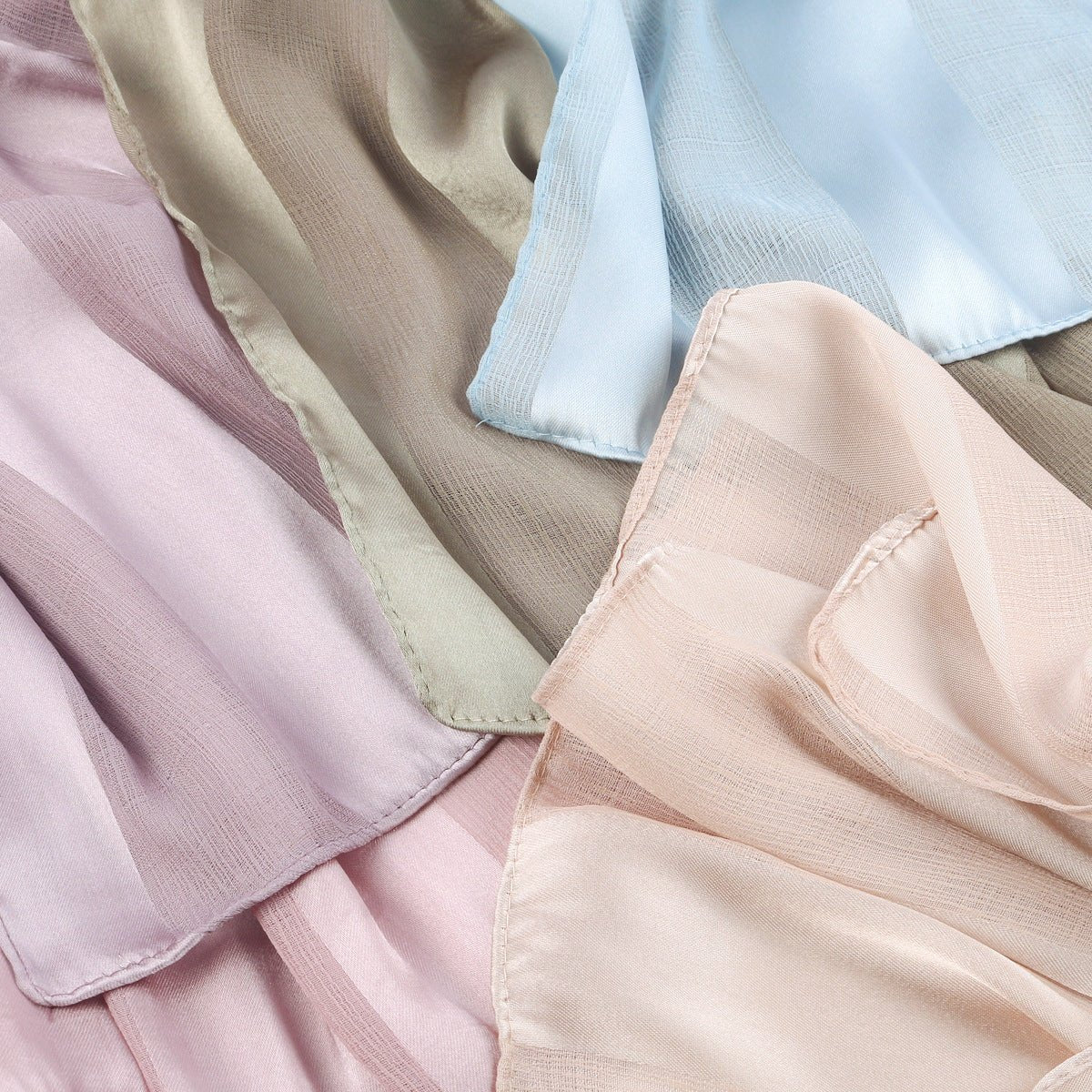 Striped Crinkle Chiffon Hijab with Organic Texture (MH143) - Image 5