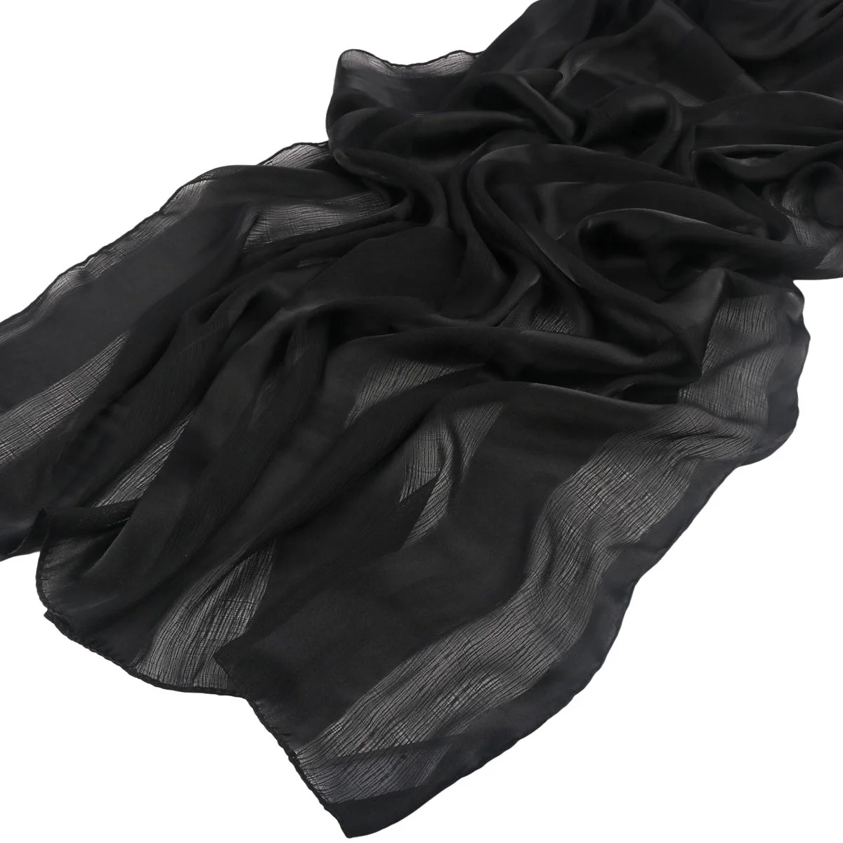 Striped Crinkle Chiffon Hijab with Organic Texture (MH143) - Image 6