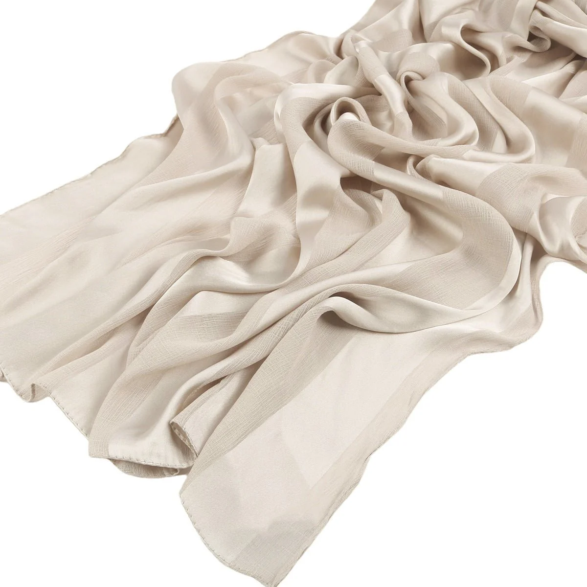 Striped Crinkle Chiffon Hijab with Organic Texture (MH143) - Image 8
