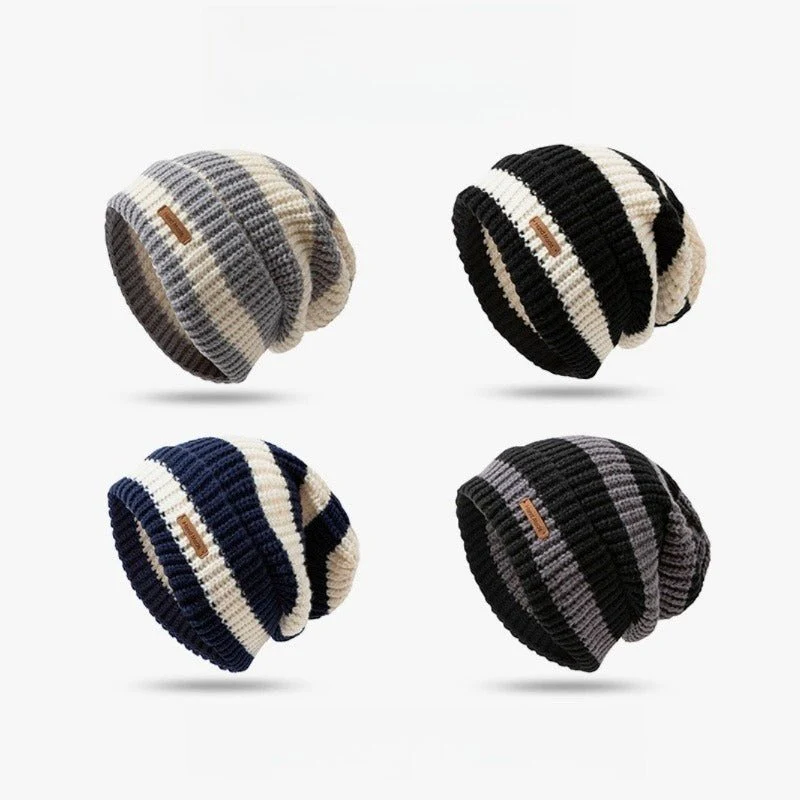 Striped Slouchy Beanie Hat(MAC305) - Image 2