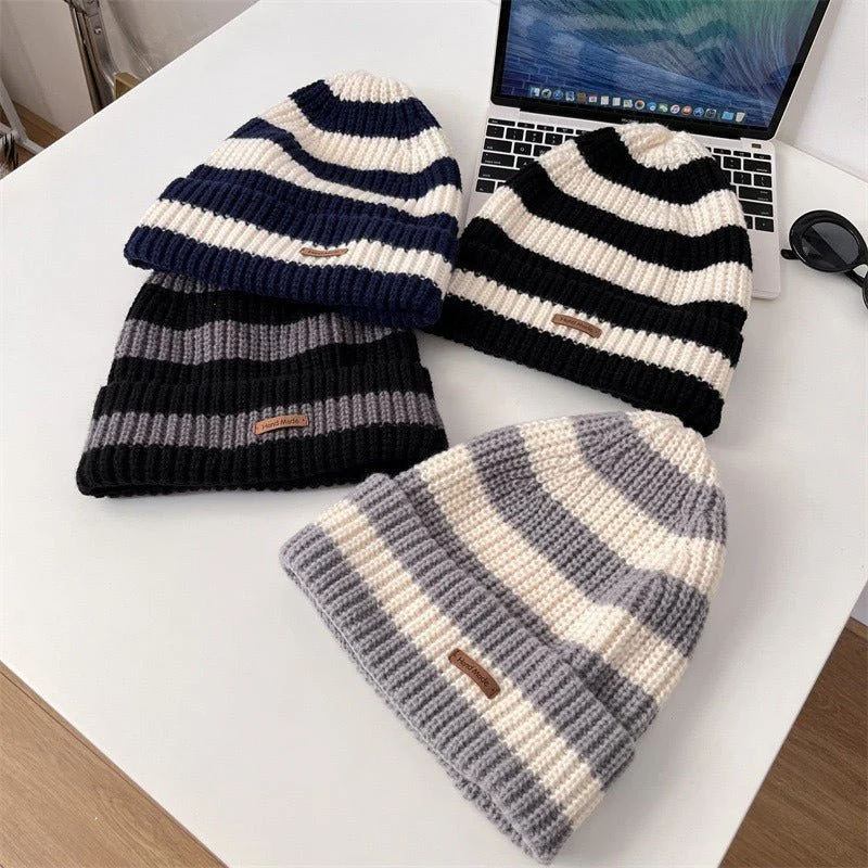 Striped Slouchy Beanie Hat(MAC305) - Image 3