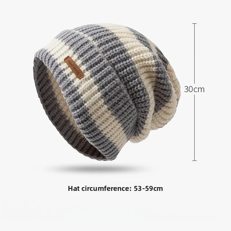 Striped Slouchy Beanie Hat(MAC305) - Image 4