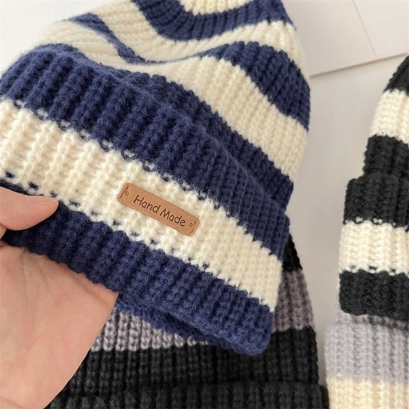Striped Slouchy Beanie Hat(MAC305) - Image 9