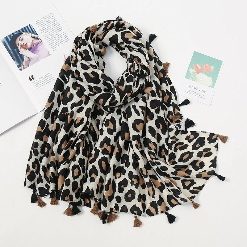 Stylish Leopard Print Scarf Hijab (MH092) - Image 2