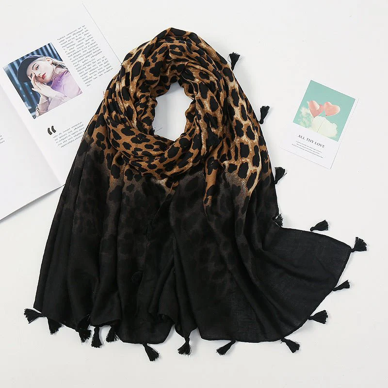 Stylish Leopard Print Scarf Hijab (MH092) - Image 3