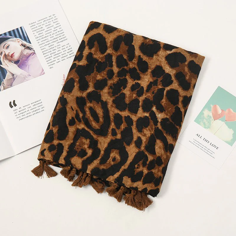 Stylish Leopard Print Scarf Hijab (MH092) - Image 5