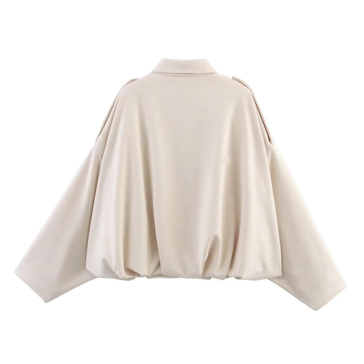 Suede Bomber Jacket | Collared Flight Jacket with Shoulder Tabs(MS240) - Image 15