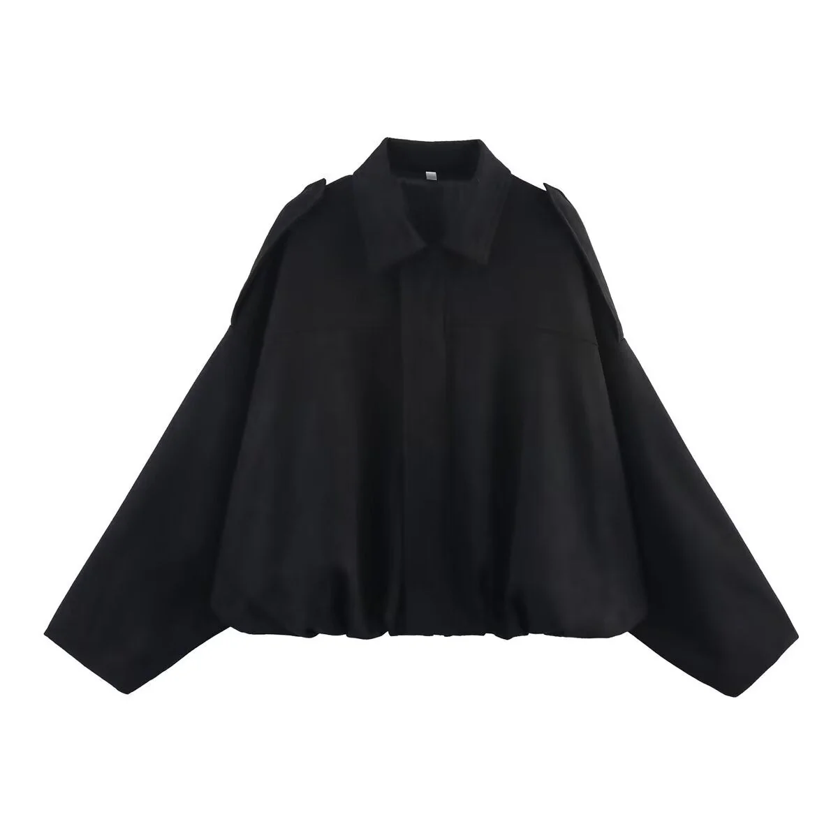 Suede Bomber Jacket | Collared Flight Jacket with Shoulder Tabs(MS240) - Image 5