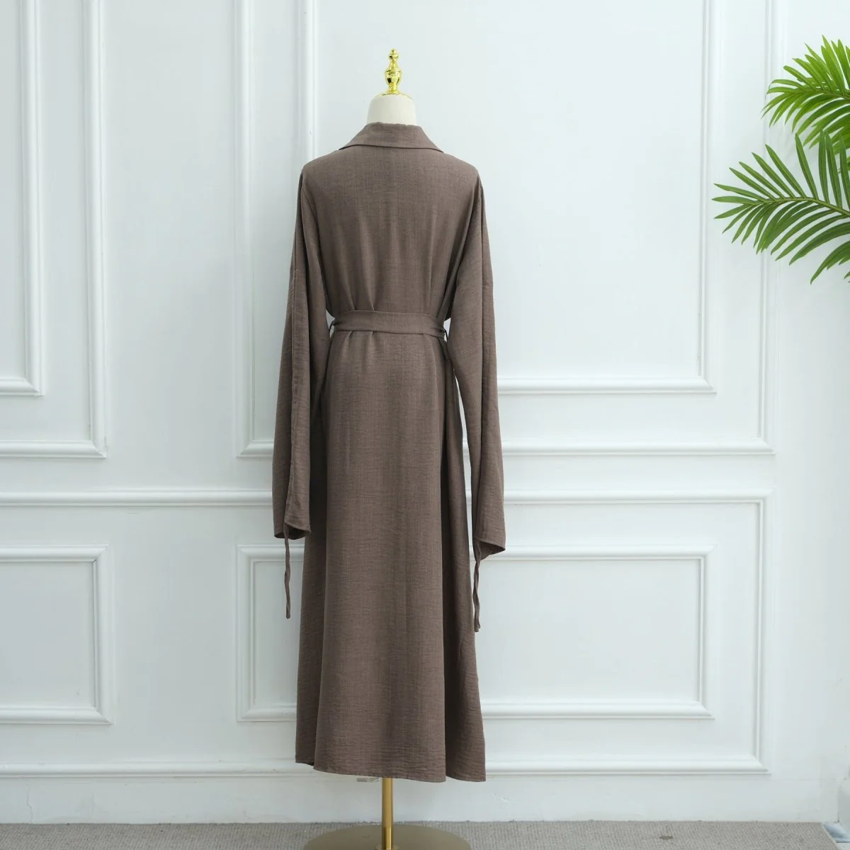 Tailored Blazer Cardigan with Ruched Sleeves | Open-Front Twill Blend Jacket(MOA246) - Image 18