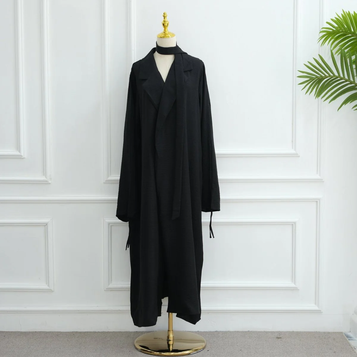 Tailored Blazer Cardigan with Ruched Sleeves | Open-Front Twill Blend Jacket(MOA246) - Image 19