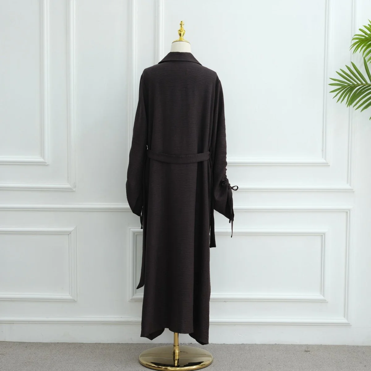 Tailored Blazer Cardigan with Ruched Sleeves | Open-Front Twill Blend Jacket(MOA246) - Image 22
