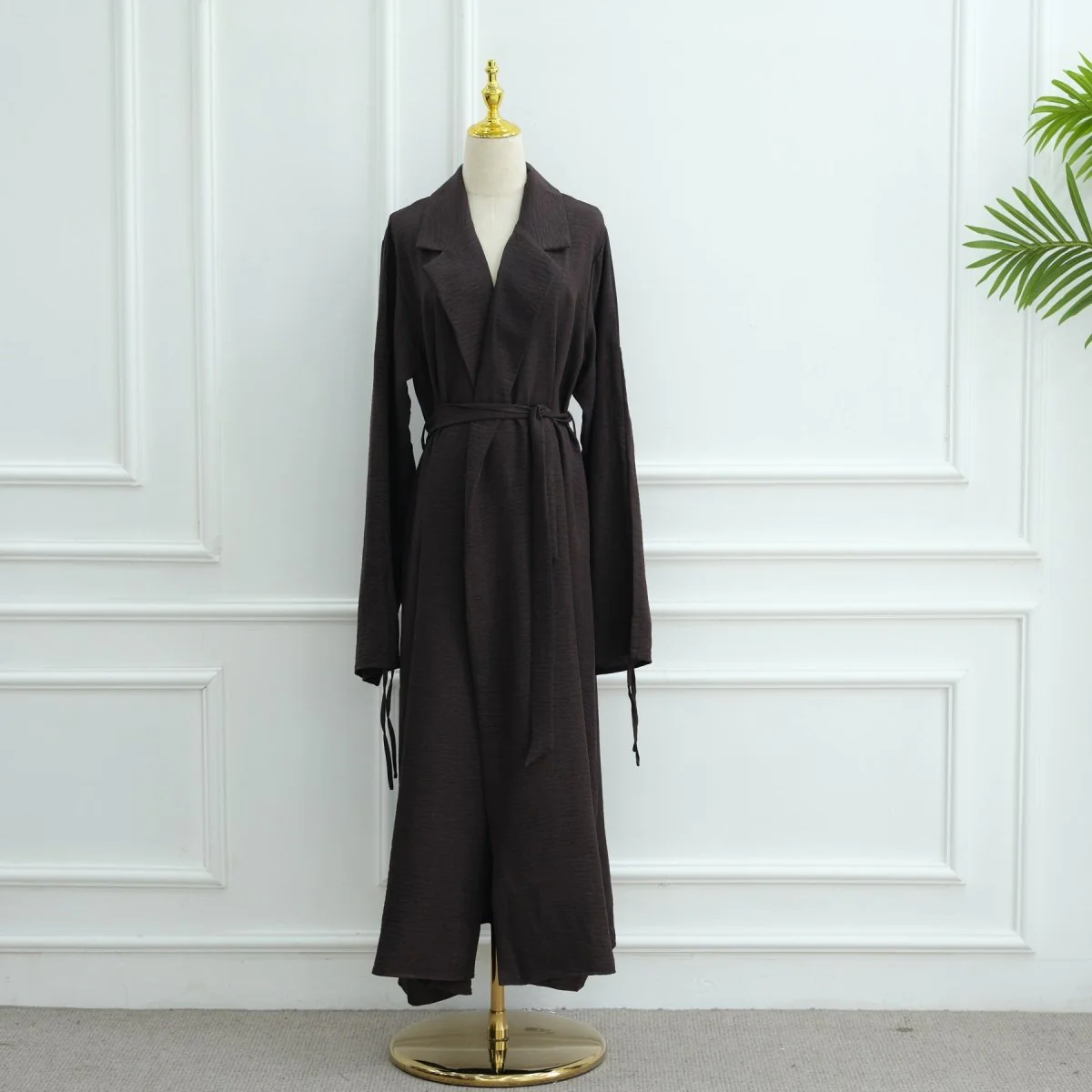 Tailored Blazer Cardigan with Ruched Sleeves | Open-Front Twill Blend Jacket(MOA246) - Image 24