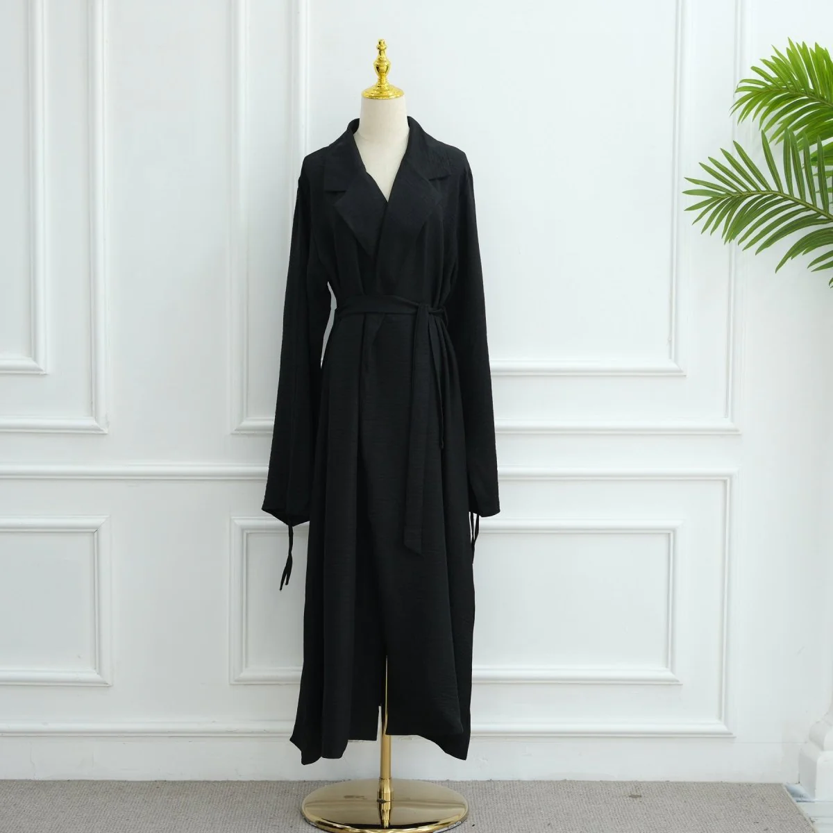 Tailored Blazer Cardigan with Ruched Sleeves | Open-Front Twill Blend Jacket(MOA246) - Image 25