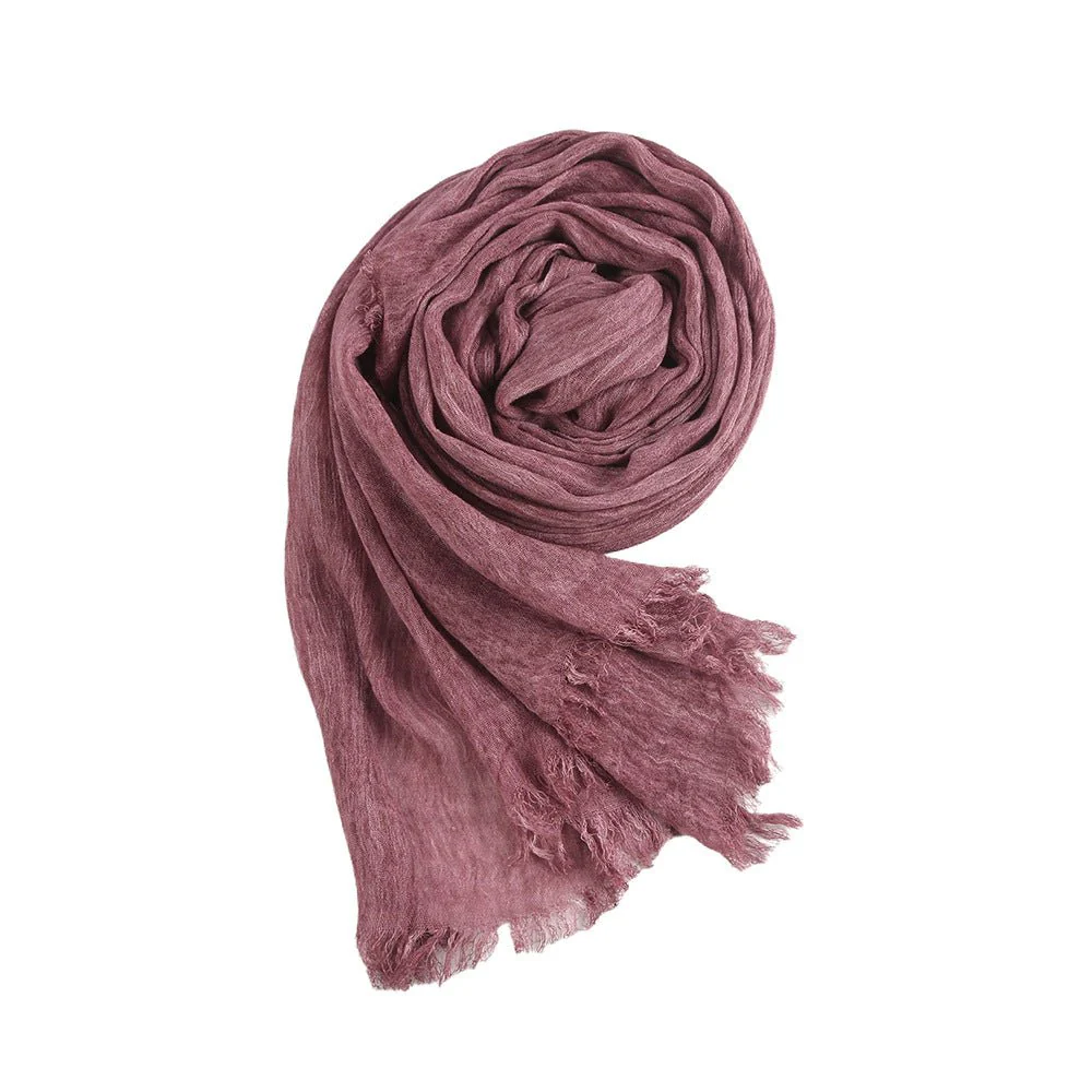 Textured Rayon Crinkle Hijab in Solid Hues Breathable Women's Wrap Hijab (MH145) - Image 11