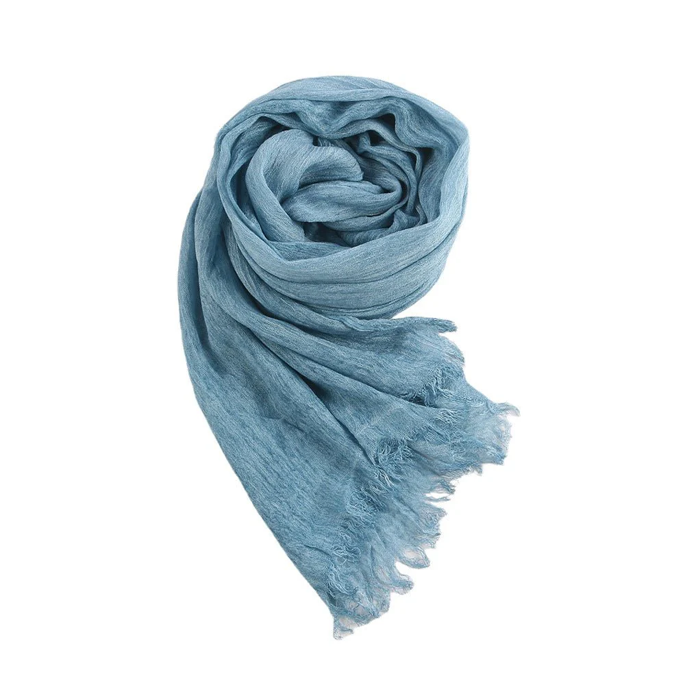 Textured Rayon Crinkle Hijab in Solid Hues Breathable Women's Wrap Hijab (MH145) - Image 13