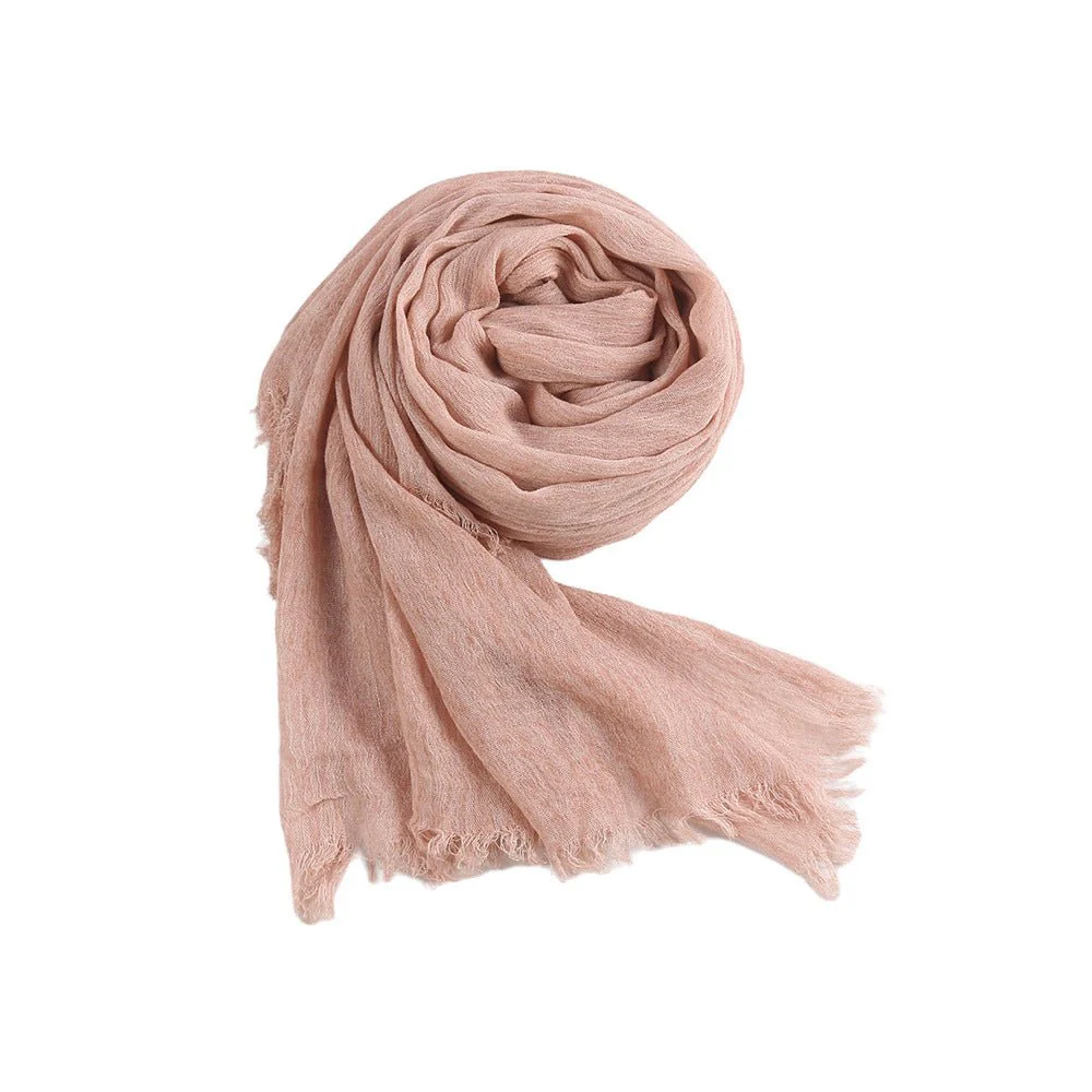 Textured Rayon Crinkle Hijab in Solid Hues Breathable Women's Wrap Hijab (MH145) - Image 14
