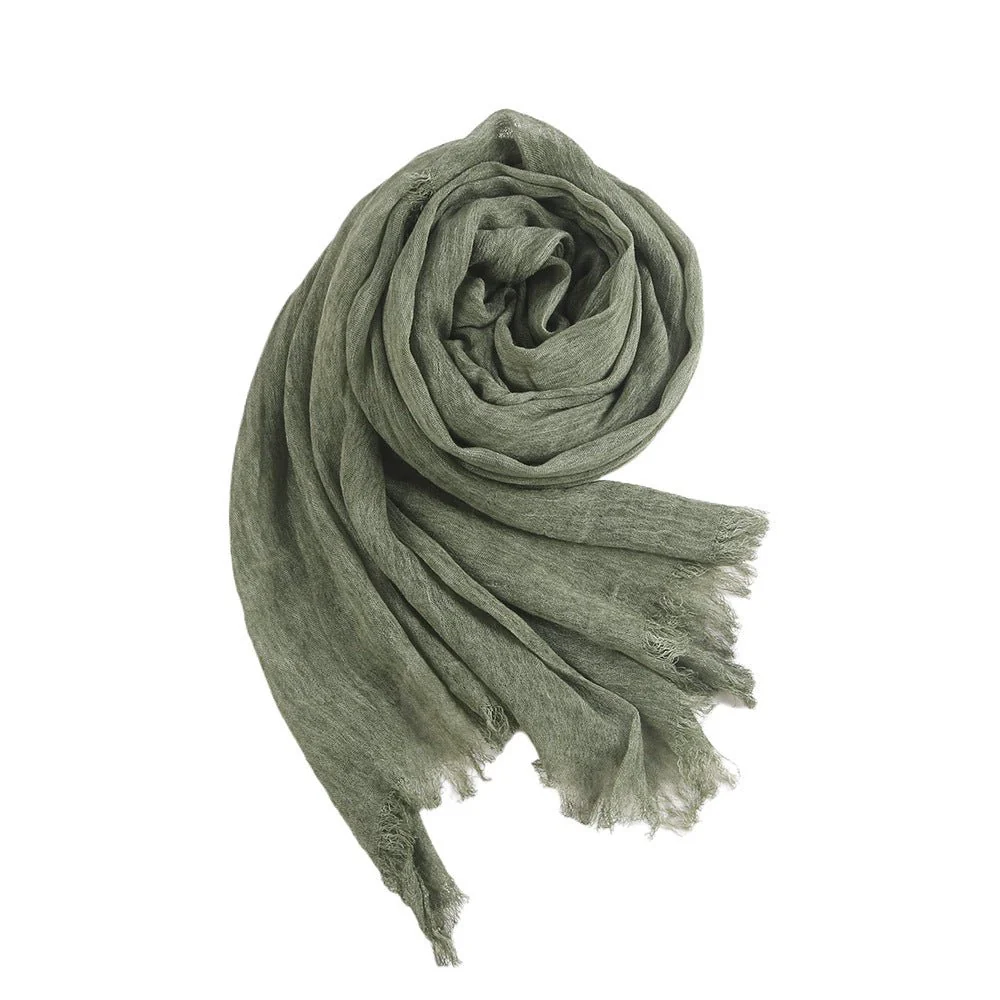 Textured Rayon Crinkle Hijab in Solid Hues Breathable Women's Wrap Hijab (MH145) - Image 17
