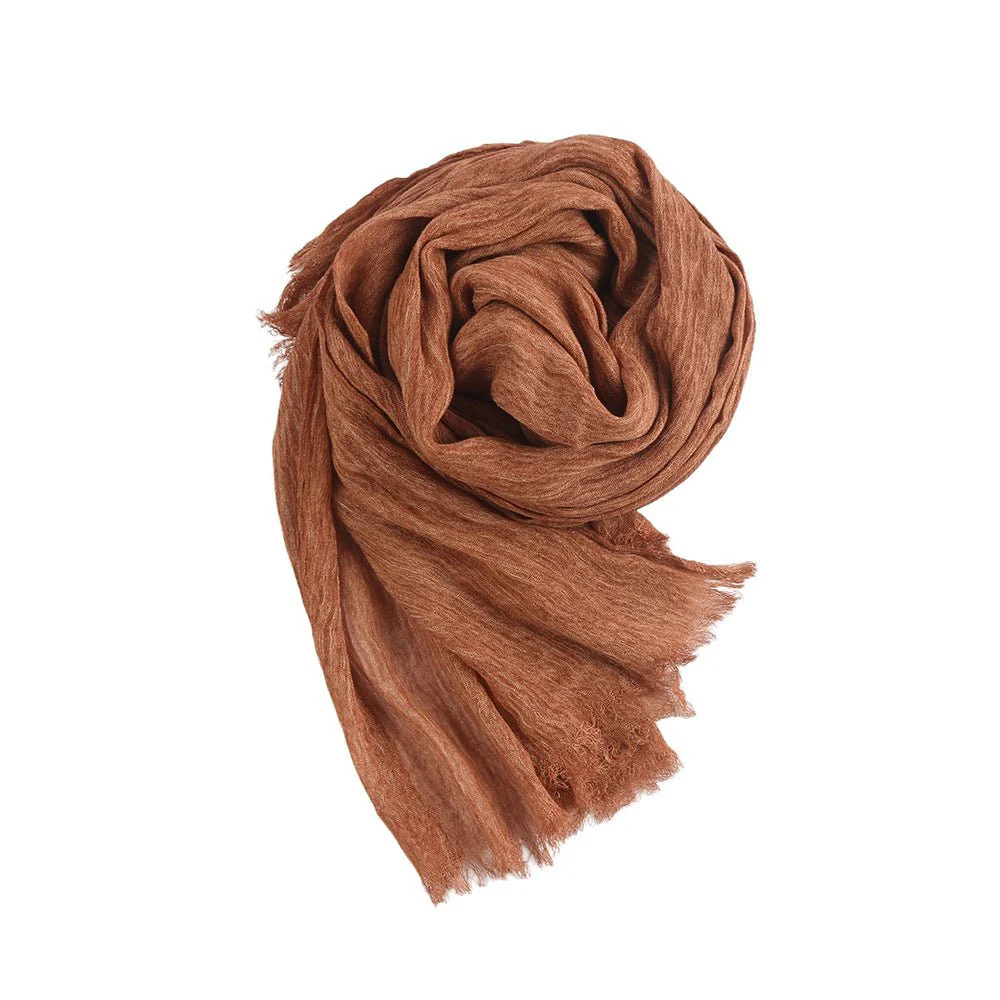 Textured Rayon Crinkle Hijab in Solid Hues Breathable Women's Wrap Hijab (MH145) - Image 20
