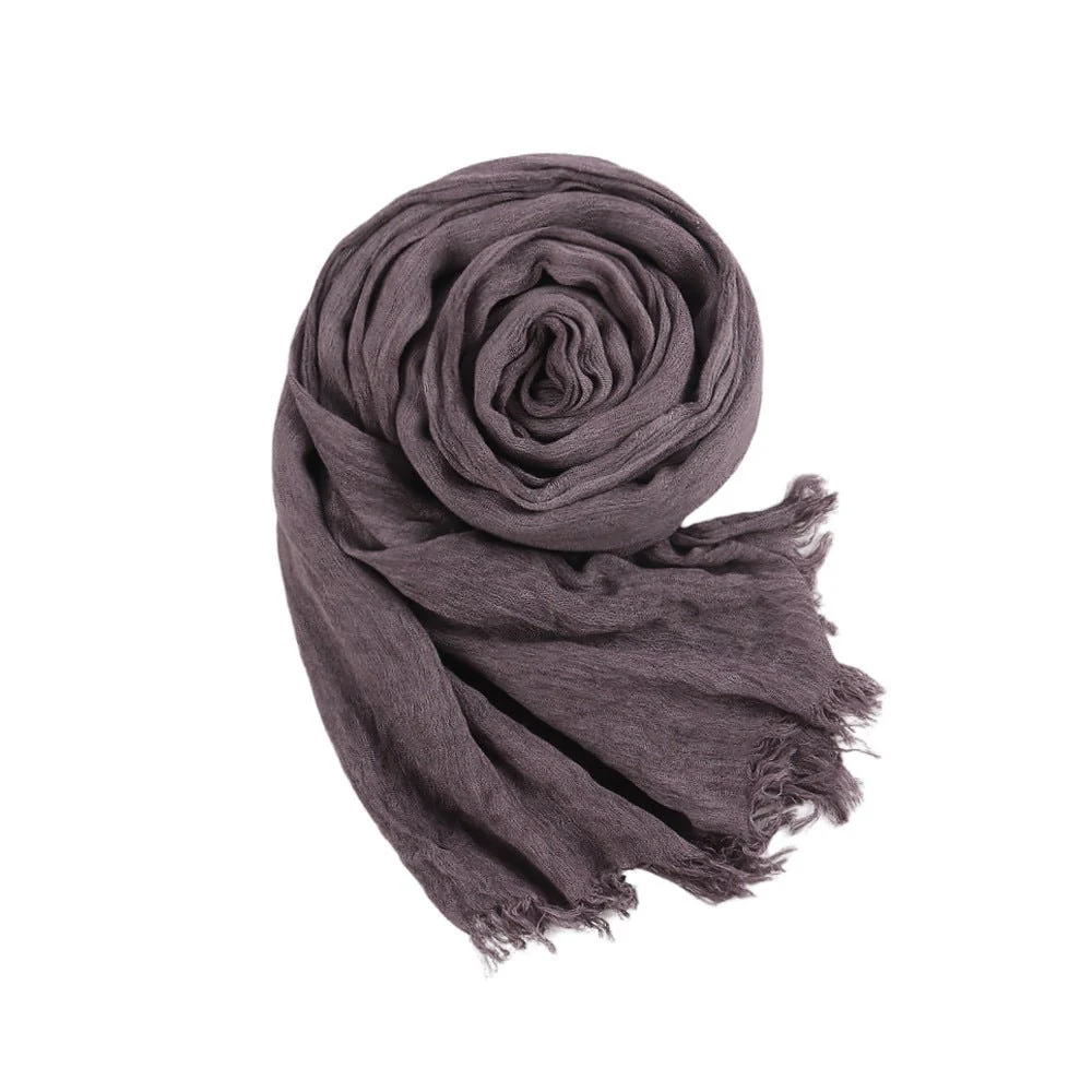 Textured Rayon Crinkle Hijab in Solid Hues Breathable Women's Wrap Hijab (MH145) - Image 22