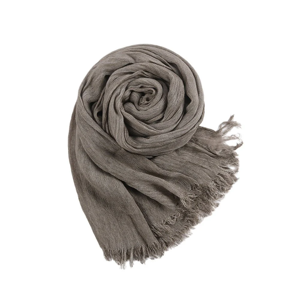 Textured Rayon Crinkle Hijab in Solid Hues Breathable Women's Wrap Hijab (MH145) - Image 24