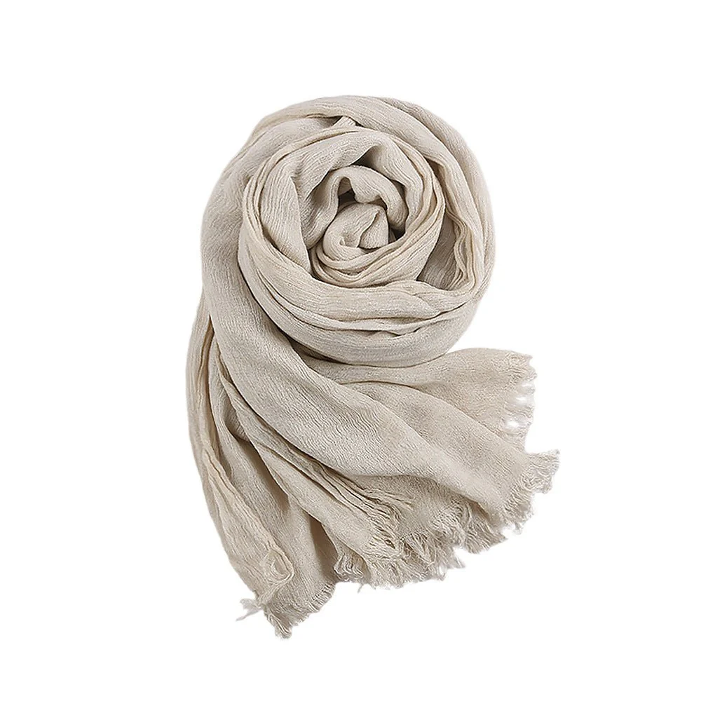 Textured Rayon Crinkle Hijab in Solid Hues Breathable Women's Wrap Hijab (MH145) - Image 25