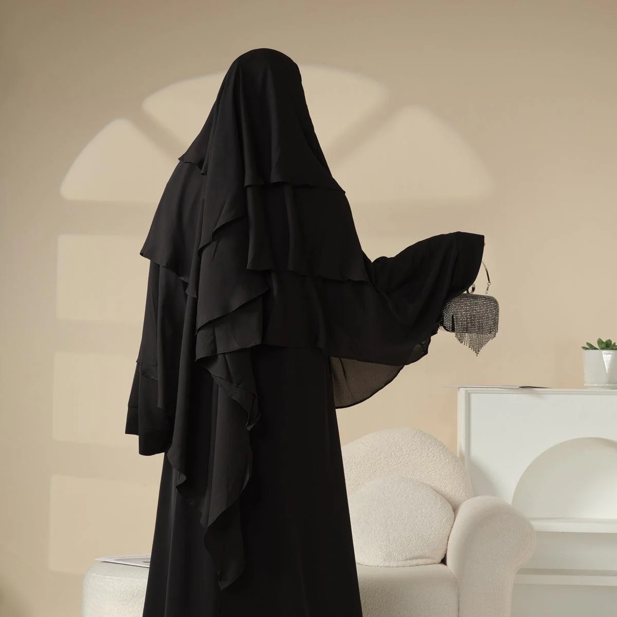 Three Layered Chiffon Khimar (MK002) - Image 3