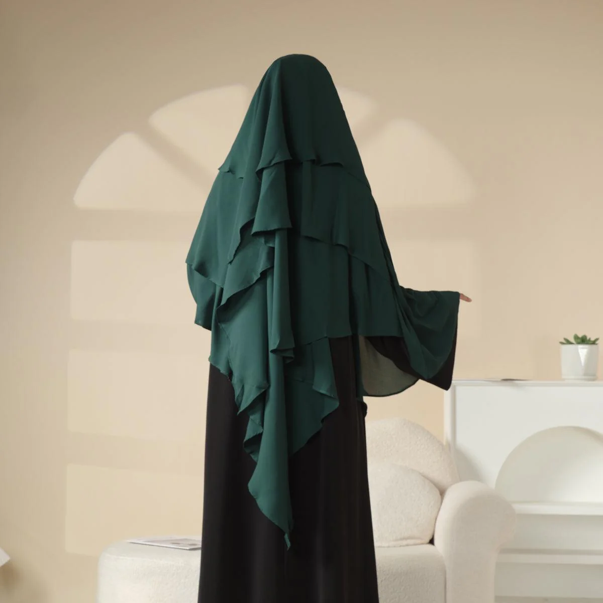 Three Layered Chiffon Khimar (MK002) - Image 5