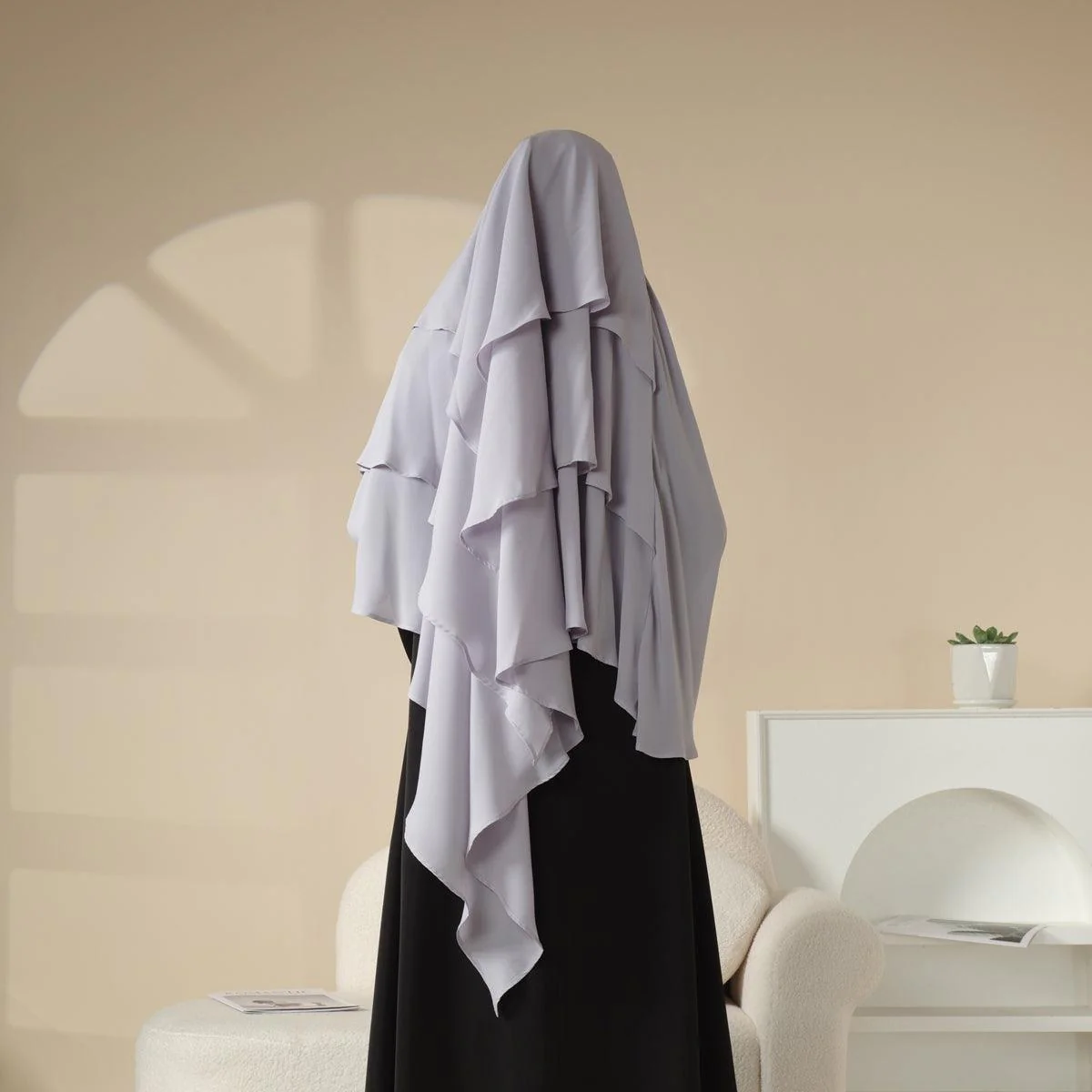 Three Layered Chiffon Khimar (MK002) - Image 6