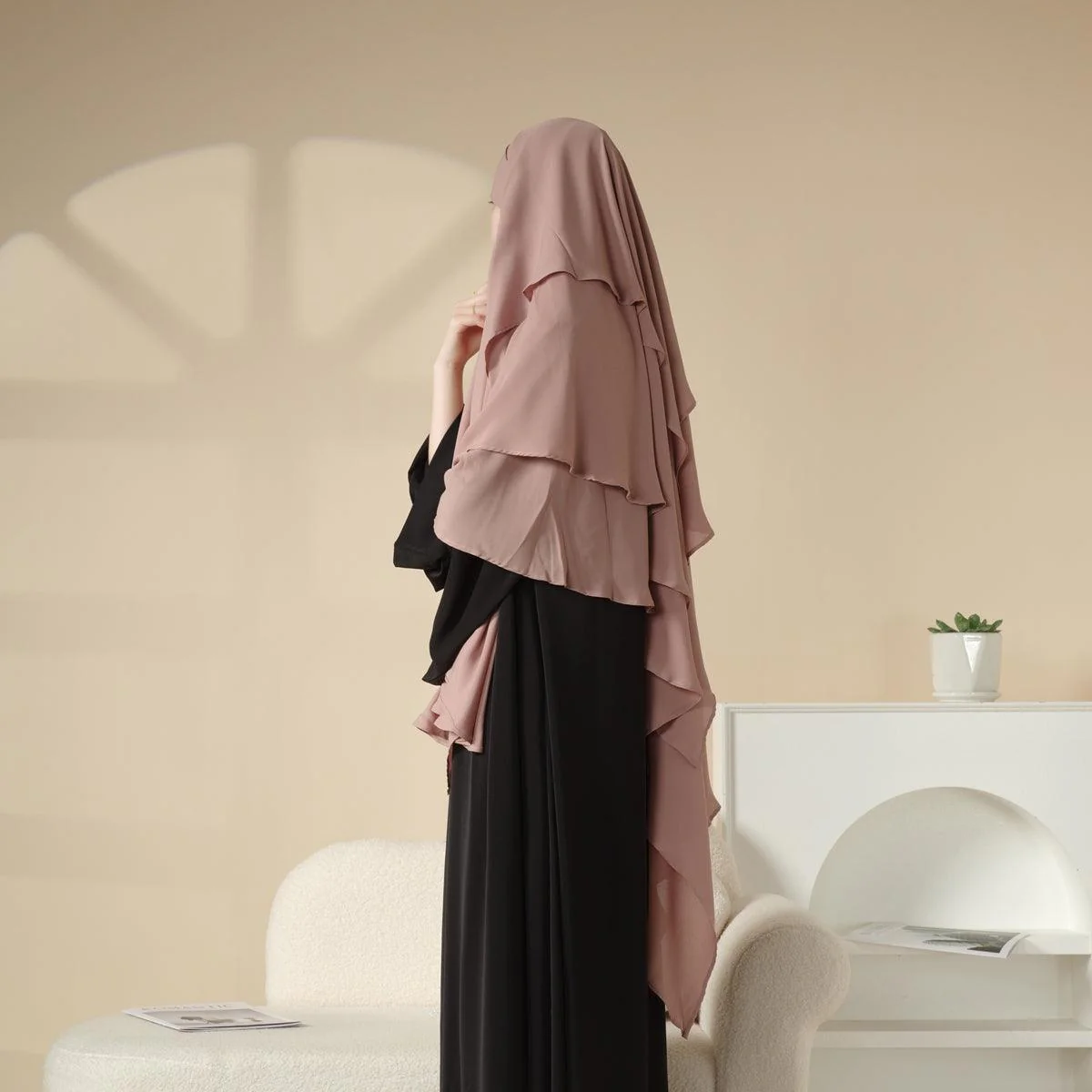 Three Layered Chiffon Khimar (MK002) - Image 8