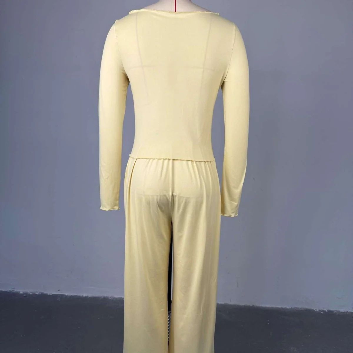 Three-Piece Cape Cardigan Set | Crop Top & Wide-Leg Pants Outfit(MS258) - Image 10