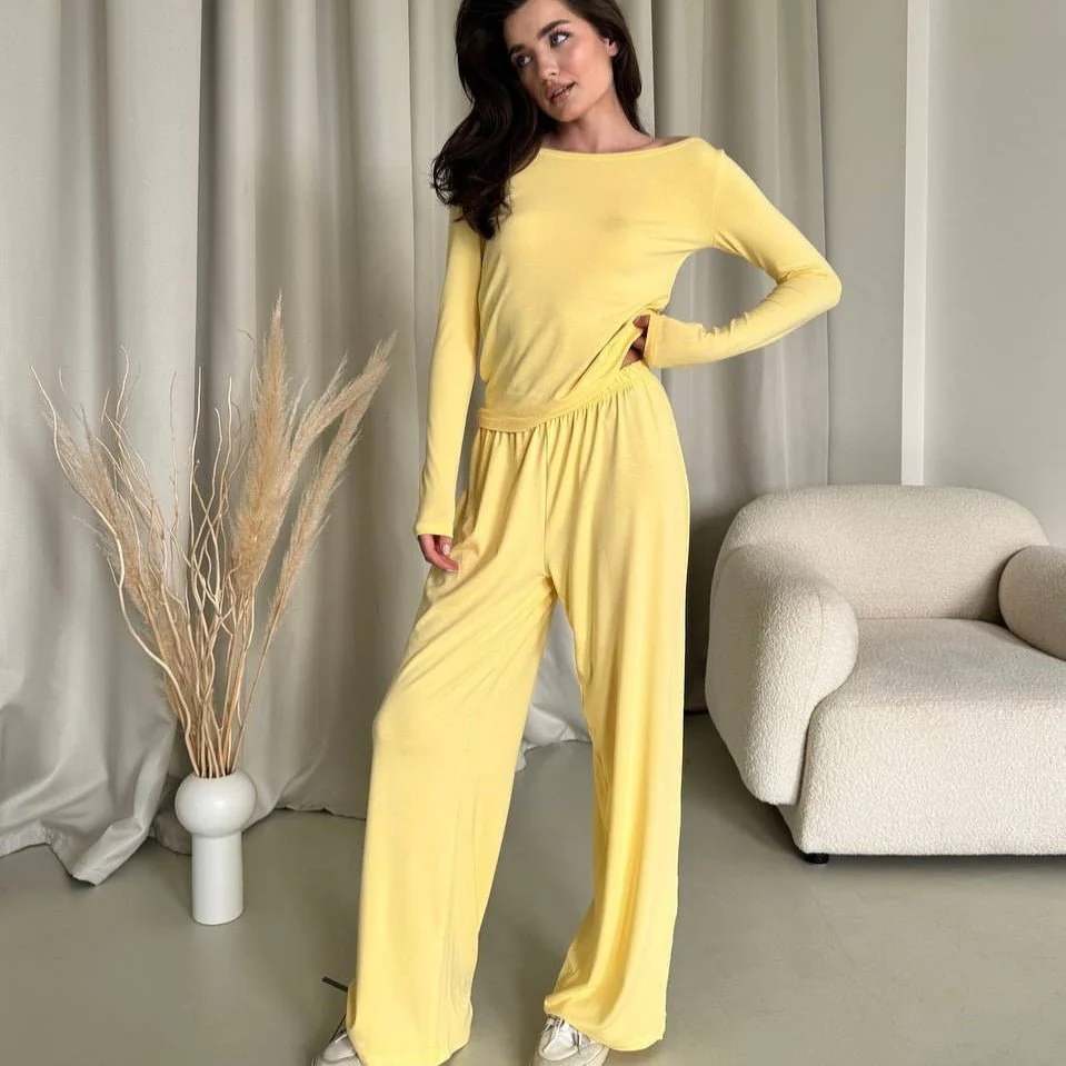 Three-Piece Cape Cardigan Set | Crop Top & Wide-Leg Pants Outfit(MS258) - Image 15