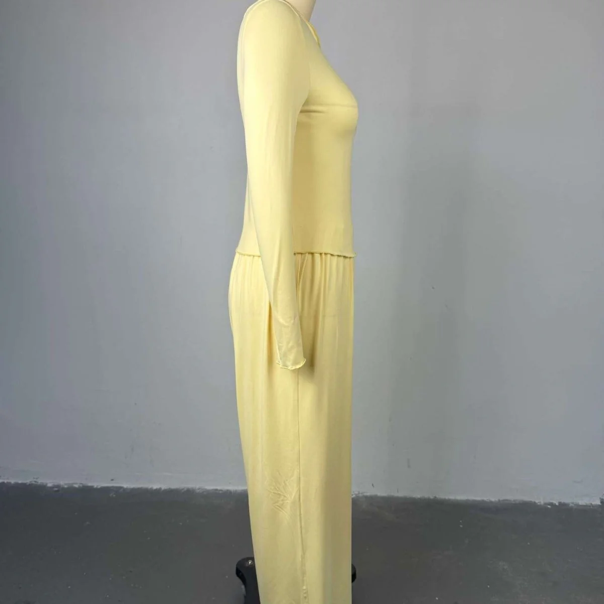 Three-Piece Cape Cardigan Set | Crop Top & Wide-Leg Pants Outfit(MS258) - Image 9