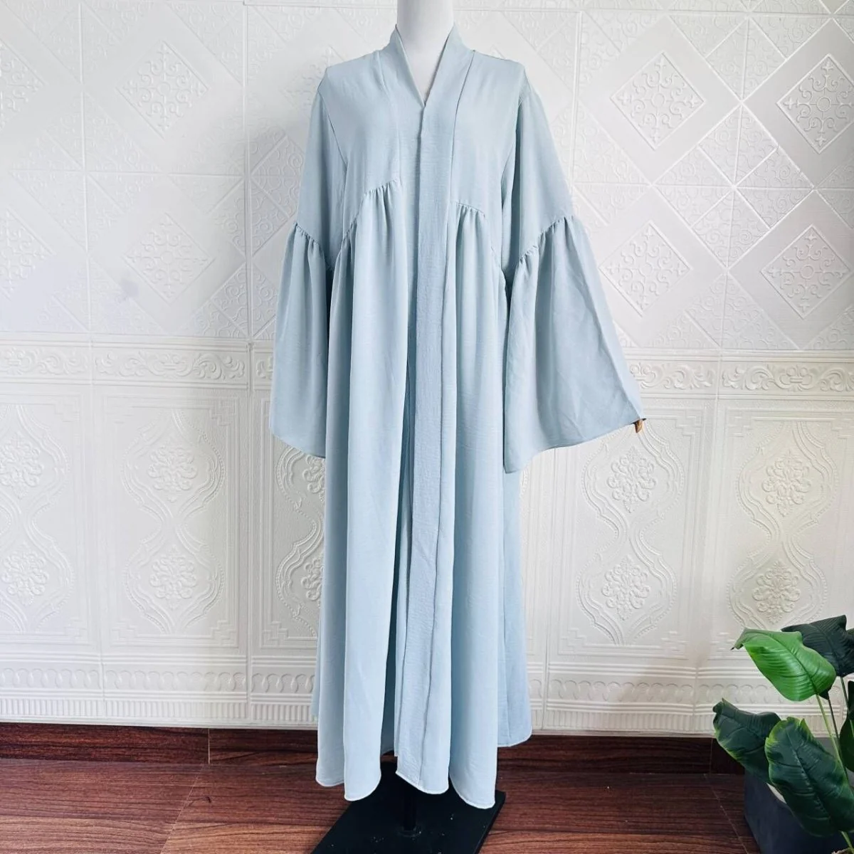 Tiered Bell Sleeve Open Abaya (MOA298) - Image 9