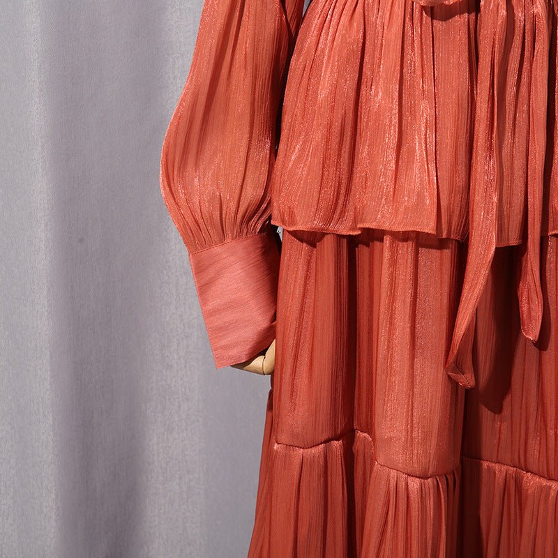 Tiered Ruffle Maxi Dress with Fitted Waist(MS359) - Image 10