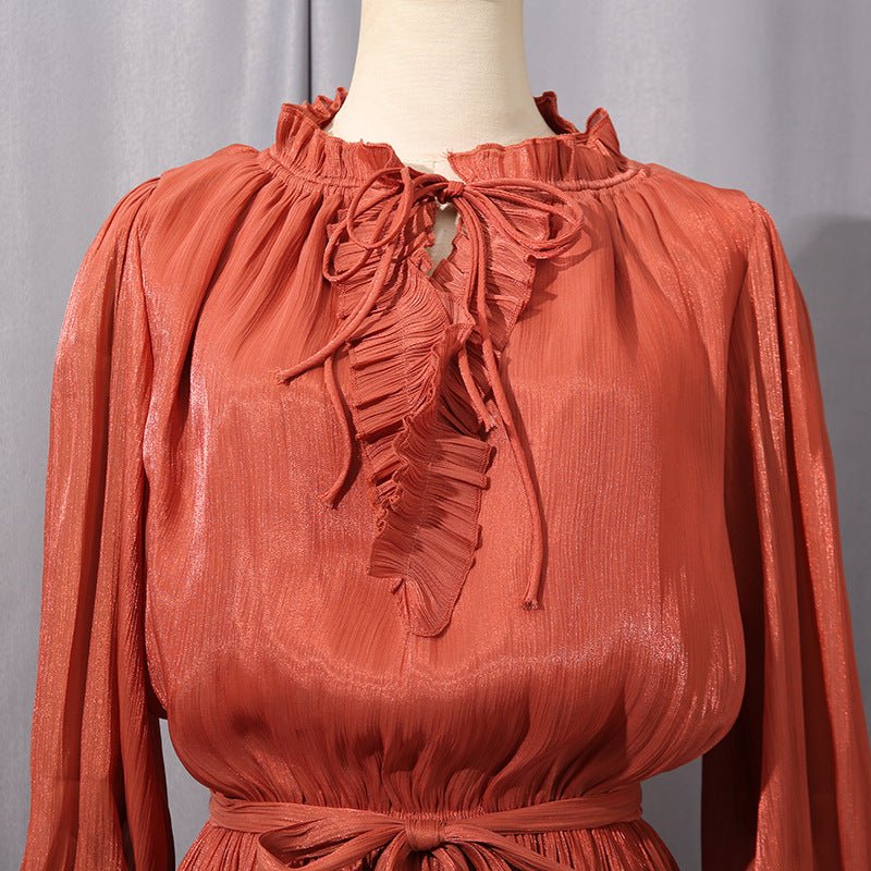 Tiered Ruffle Maxi Dress with Fitted Waist(MS359) - Image 8