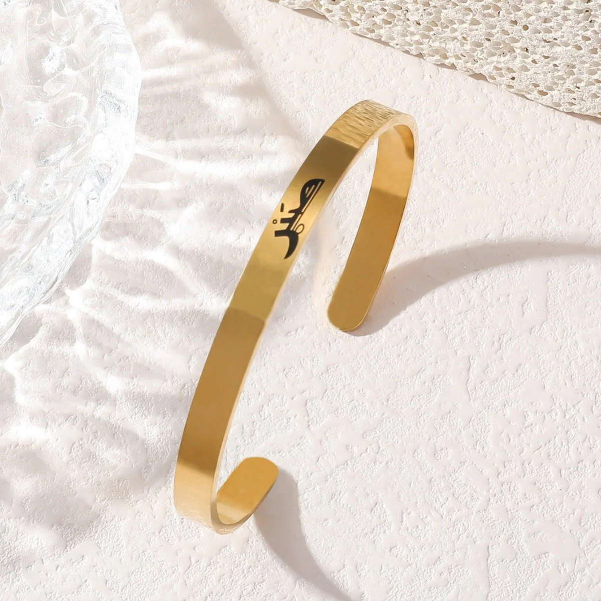 Titanium Steel Letter C Shape Open Bracelet(MAC229)(WITH GIFT BOX) - Image 2