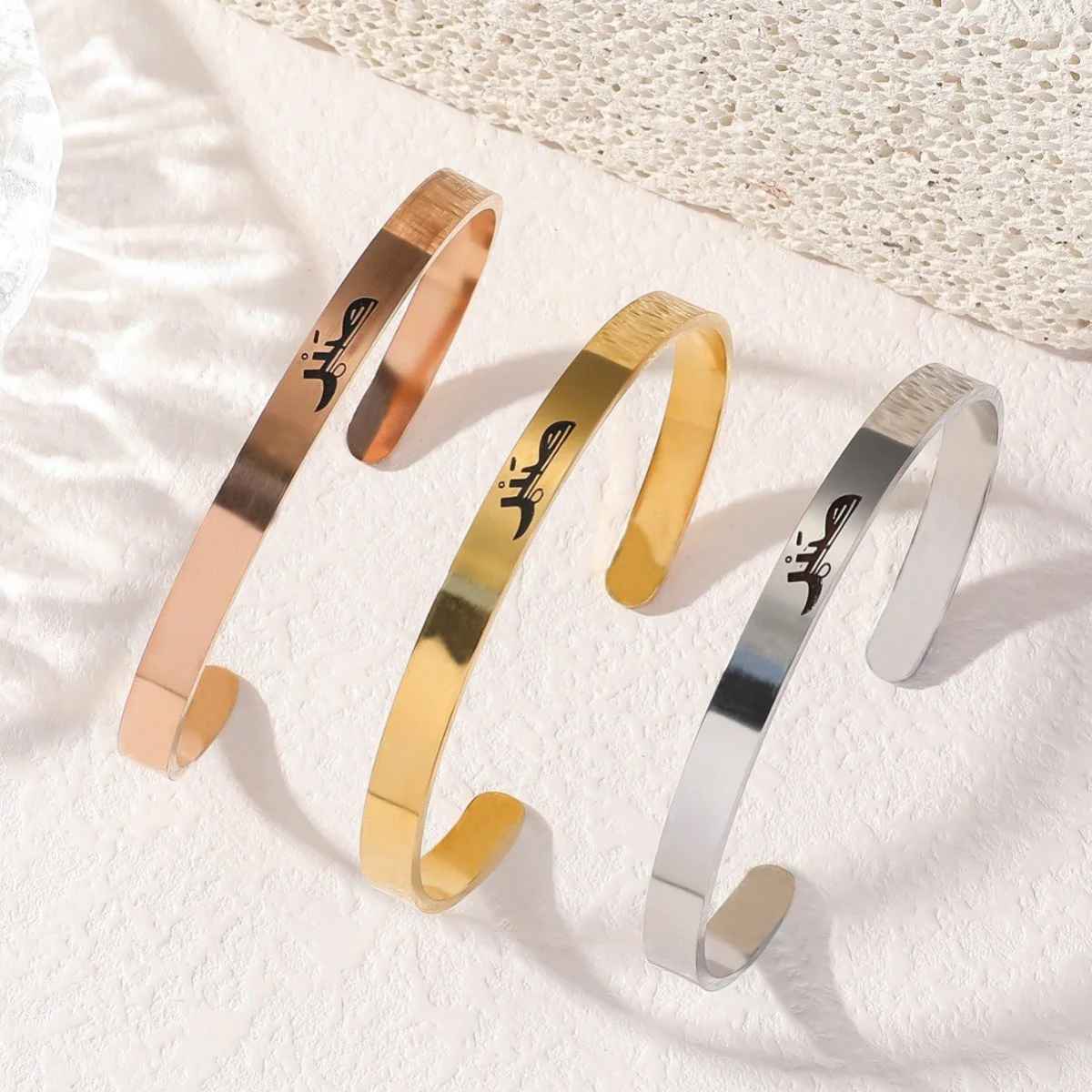 Titanium Steel Letter C Shape Open Bracelet(MAC229)(WITH GIFT BOX) - Image 4