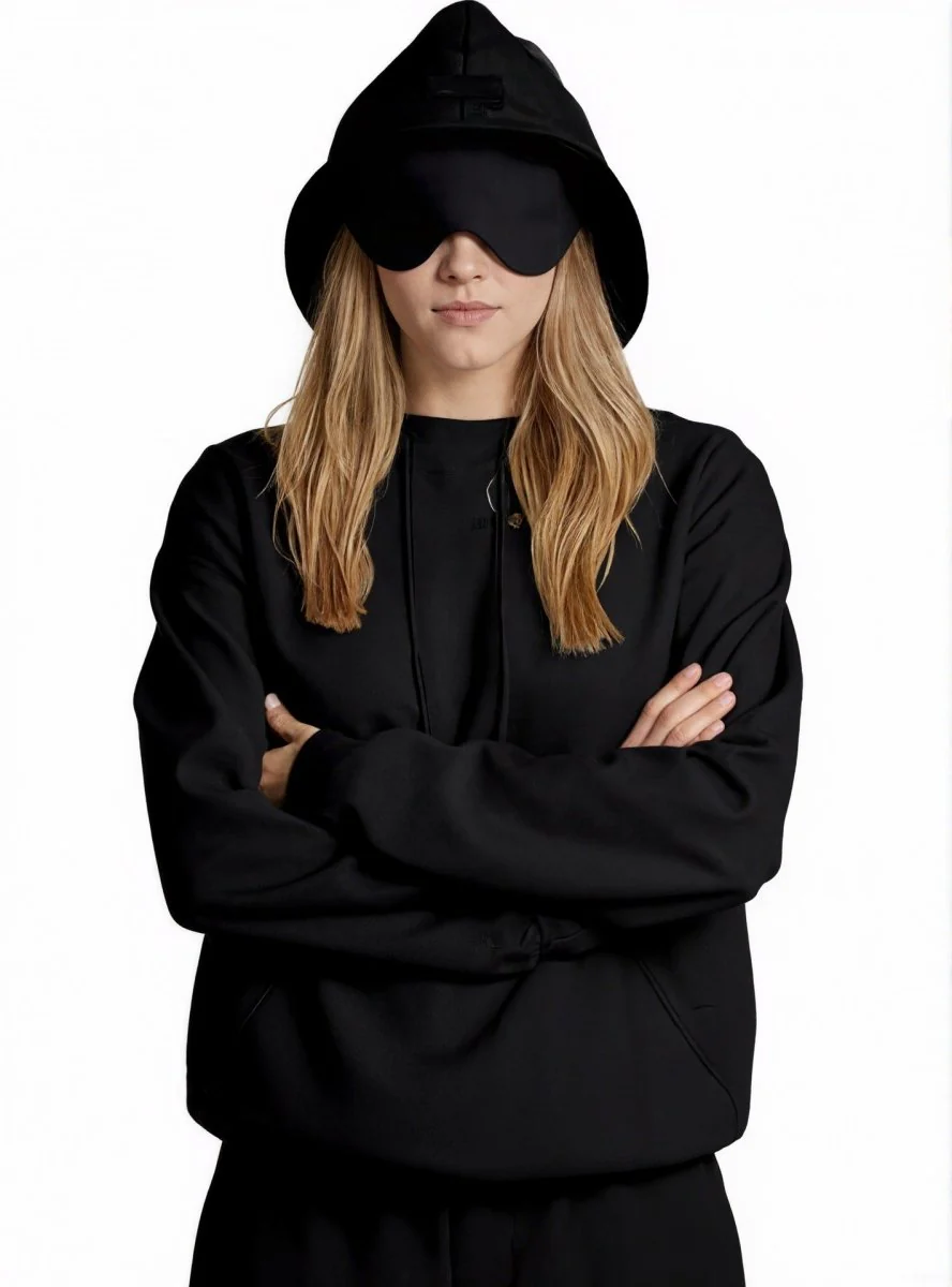Travel Mode Eye Mask Hoodie | Oversized Pullover with Built-In Sleep Mask(MS209) - Image 16
