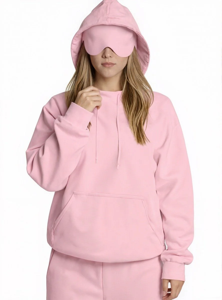 Travel Mode Eye Mask Hoodie | Oversized Pullover with Built-In Sleep Mask(MS209) - Image 20