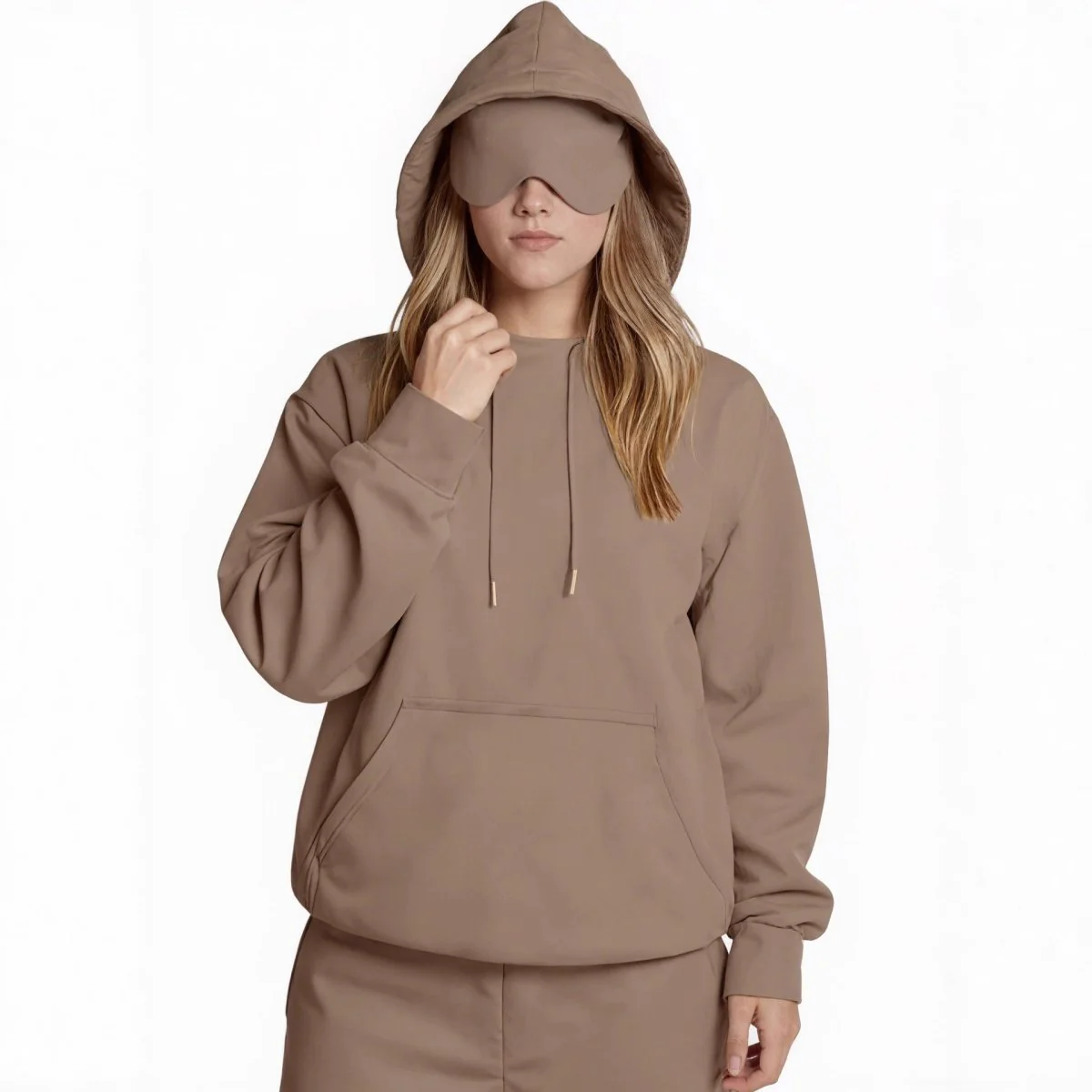 Travel Mode Eye Mask Hoodie | Oversized Pullover with Built-In Sleep Mask(MS209) - Image 5