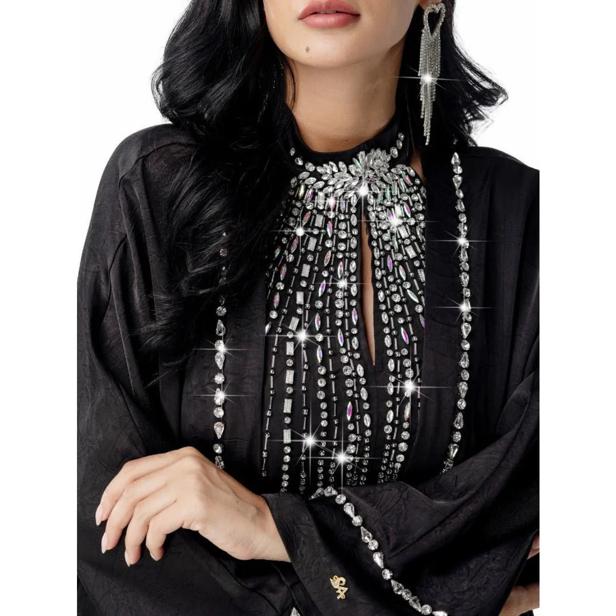 Two-Piece Kaftan Fashion Hand-Stitched Diamond Dress(MOA150) - Image 10