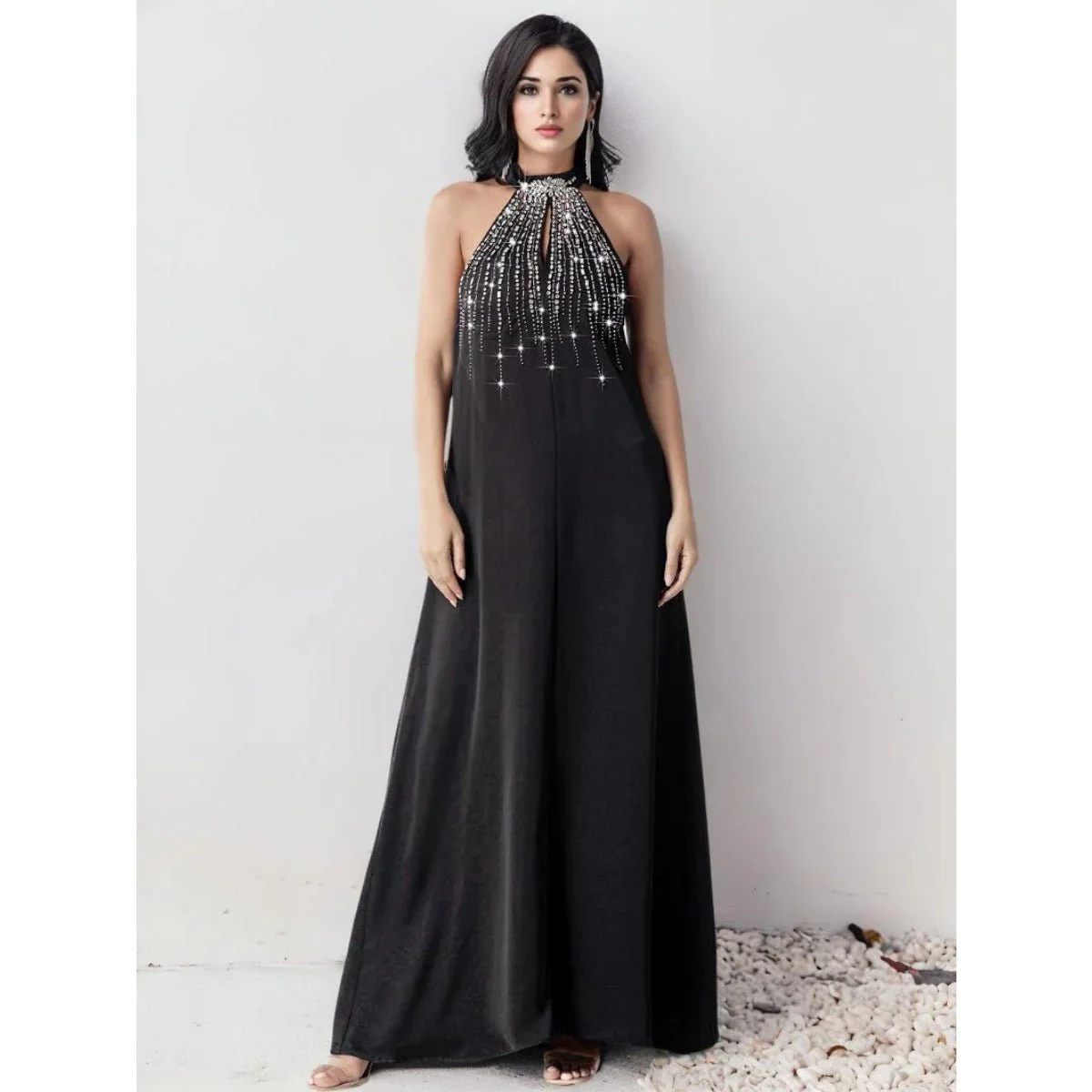 Two-Piece Kaftan Fashion Hand-Stitched Diamond Dress(MOA150) - Image 11