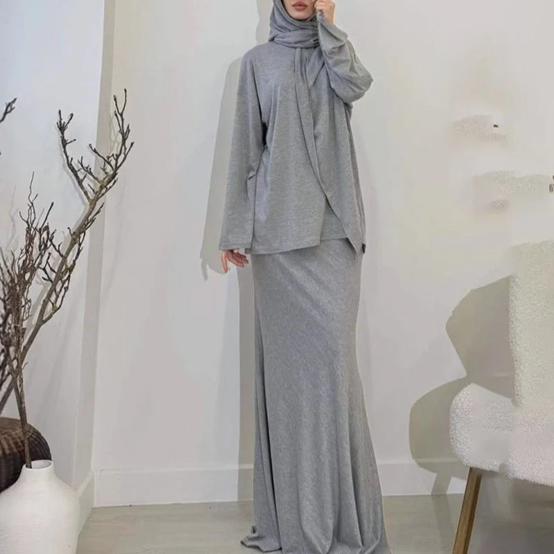 Two-Piece Modest Set with Attached Hijab (MS381) - Image 11