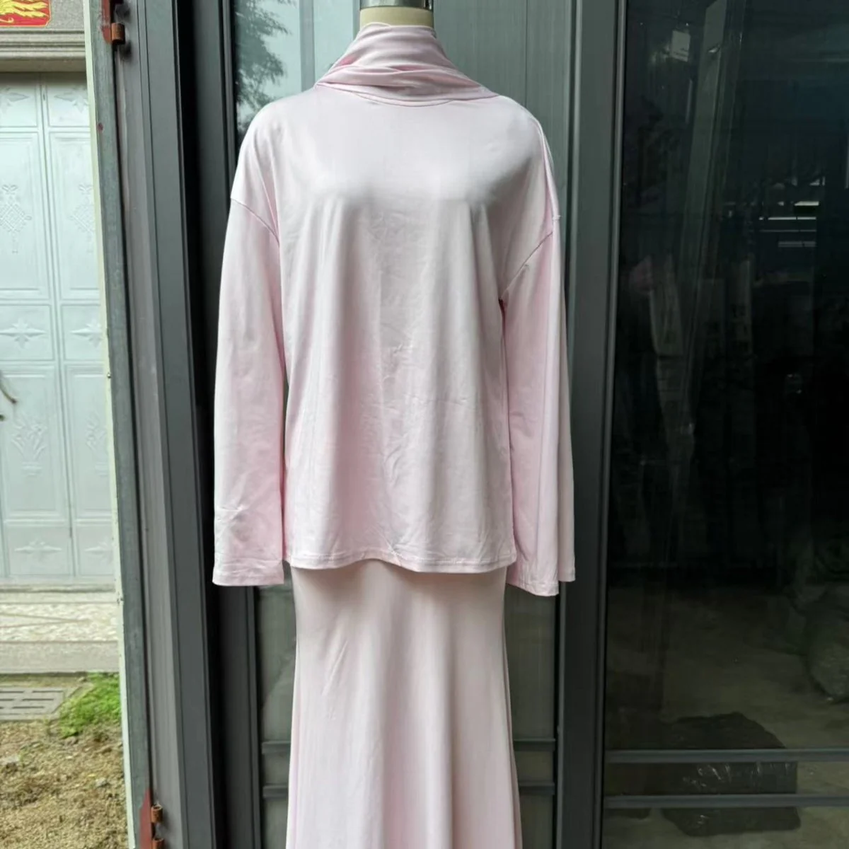 Two-Piece Modest Set with Attached Hijab (MS381) - Image 12