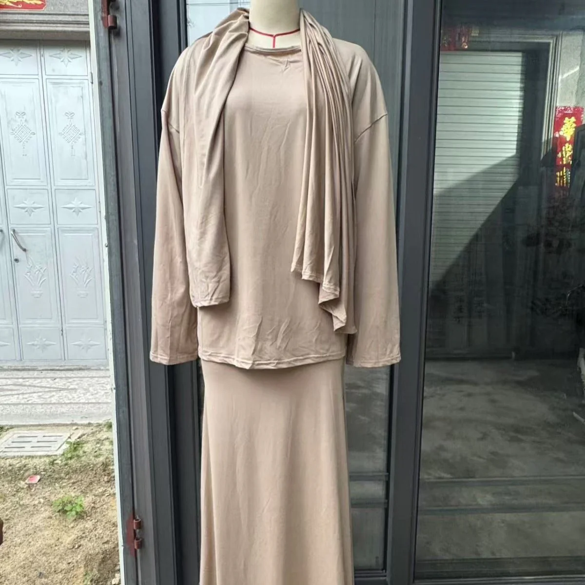 Two-Piece Modest Set with Attached Hijab (MS381) - Image 16
