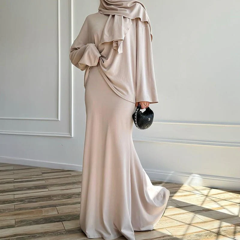 Two-Piece Modest Set with Attached Hijab (MS381) - Image 2