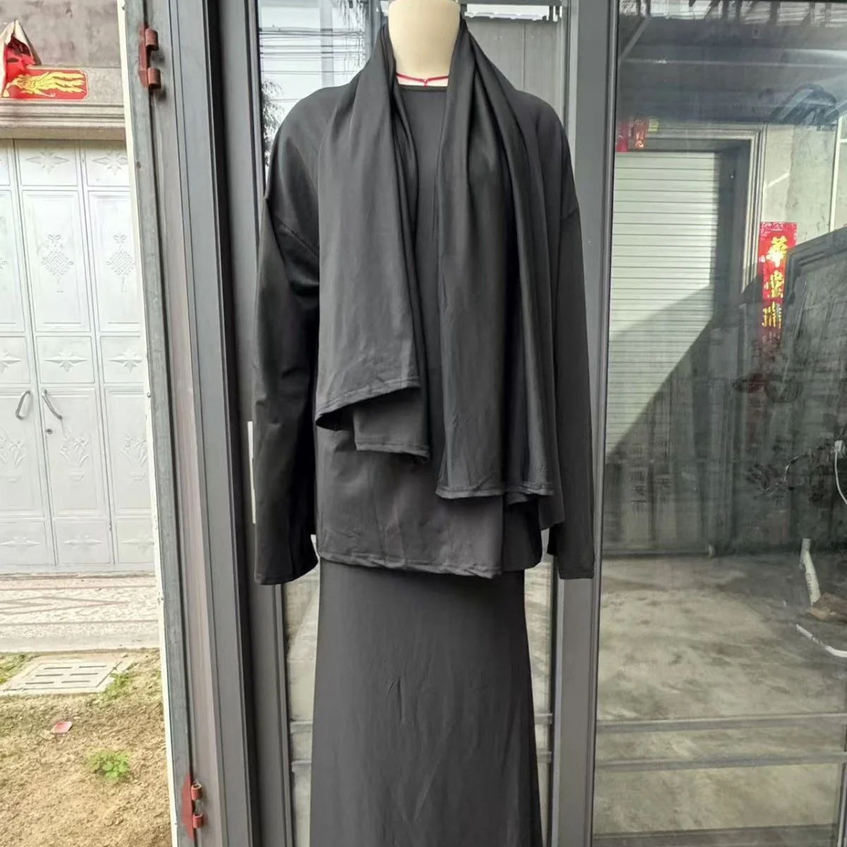 Two-Piece Modest Set with Attached Hijab (MS381) - Image 20